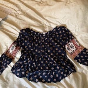 Ladies M top, lightweight material, color-dark blue, brand Rewind.